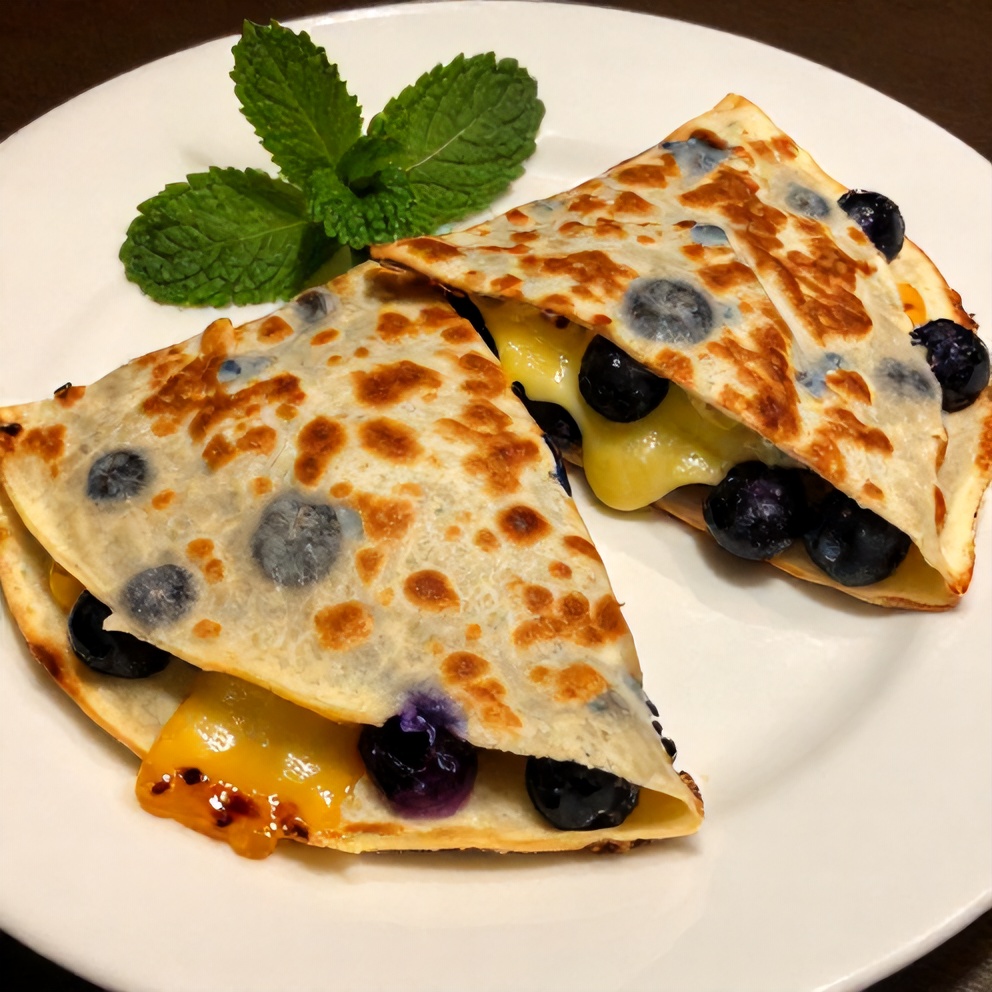Blueberry Quesadillas Ready to Serve