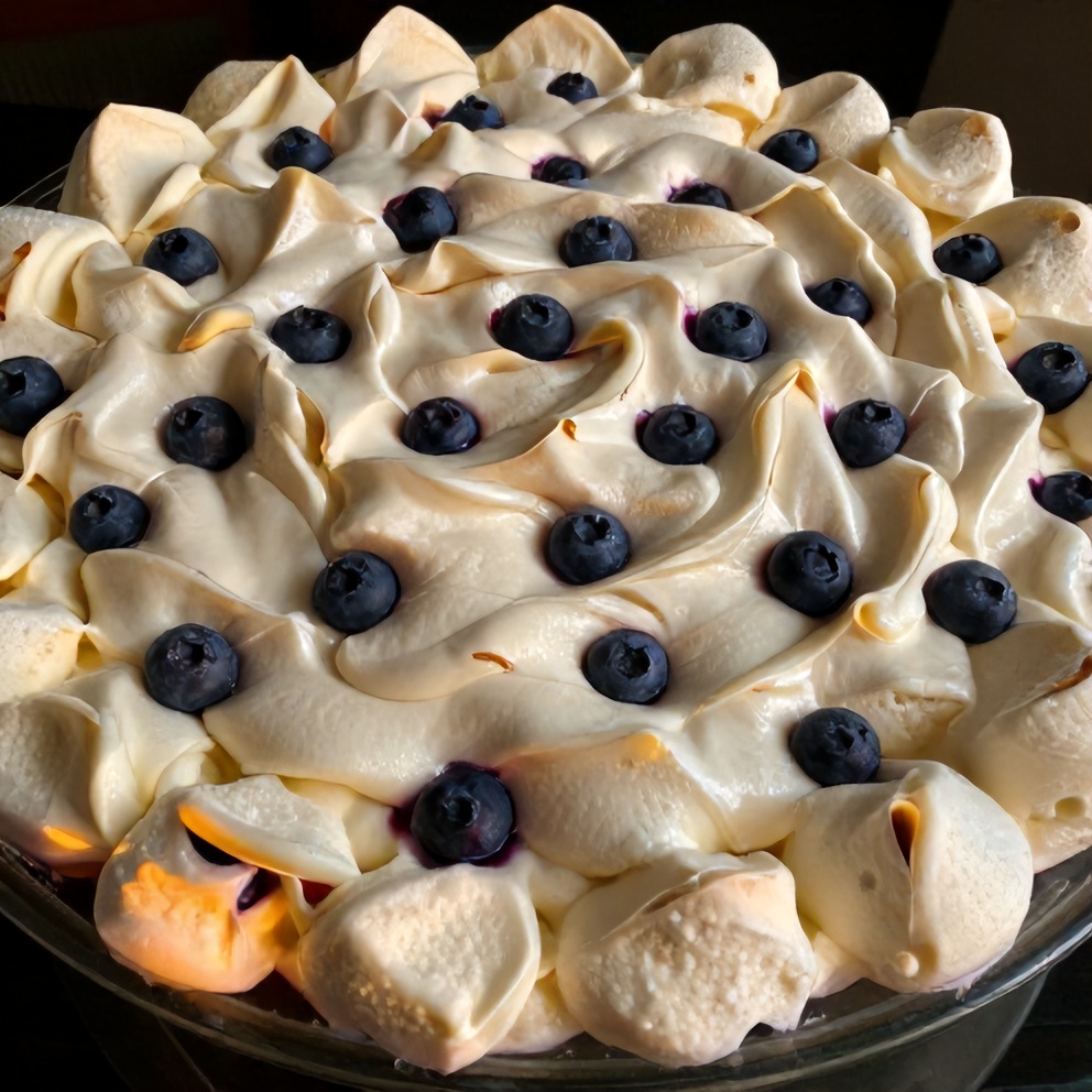 Blueberry Marshmallow Whipped Cream Dessert