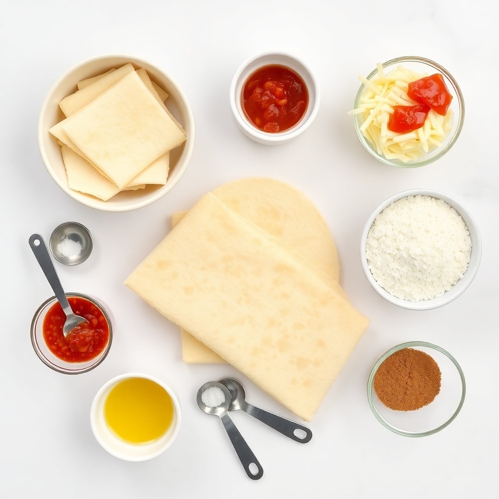 Raw ingredients for Breakfast Enchiladas: tortillas, eggs, cheese, salsa, etc.