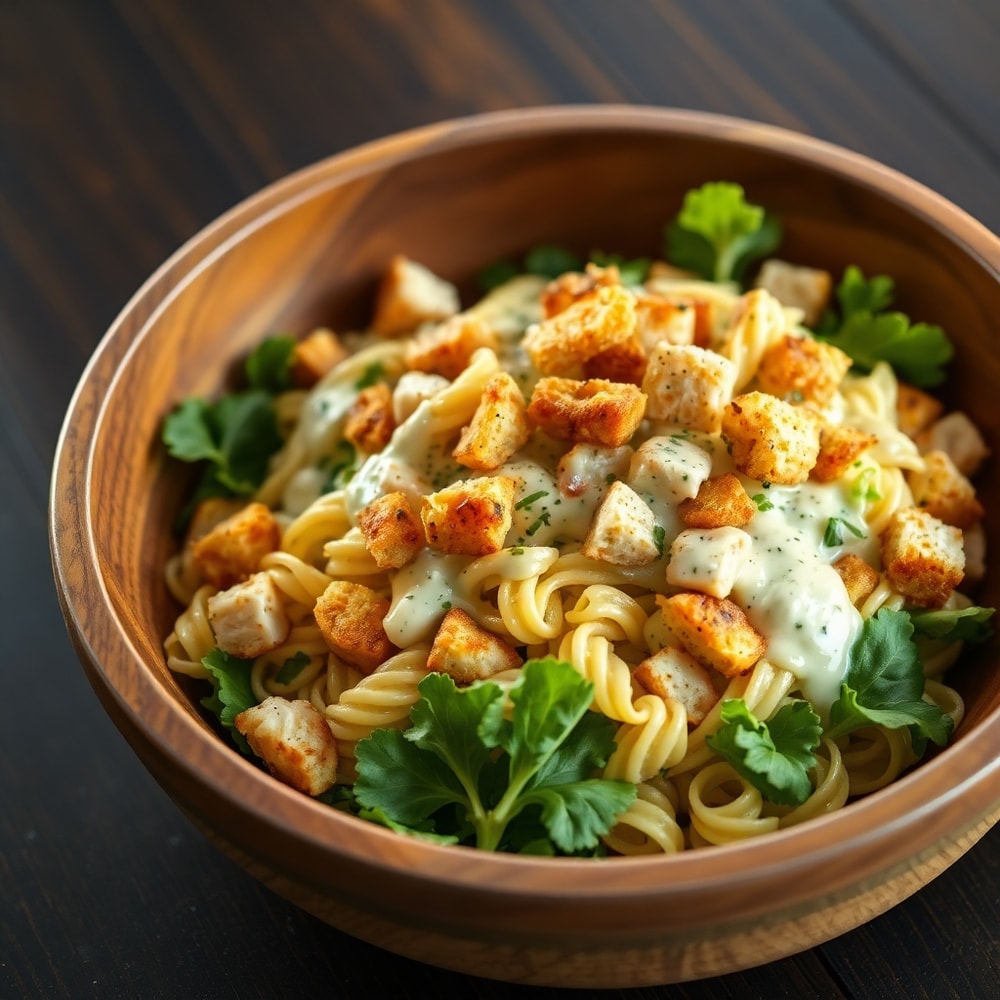 Easy Chicken Caesar Pasta Salad