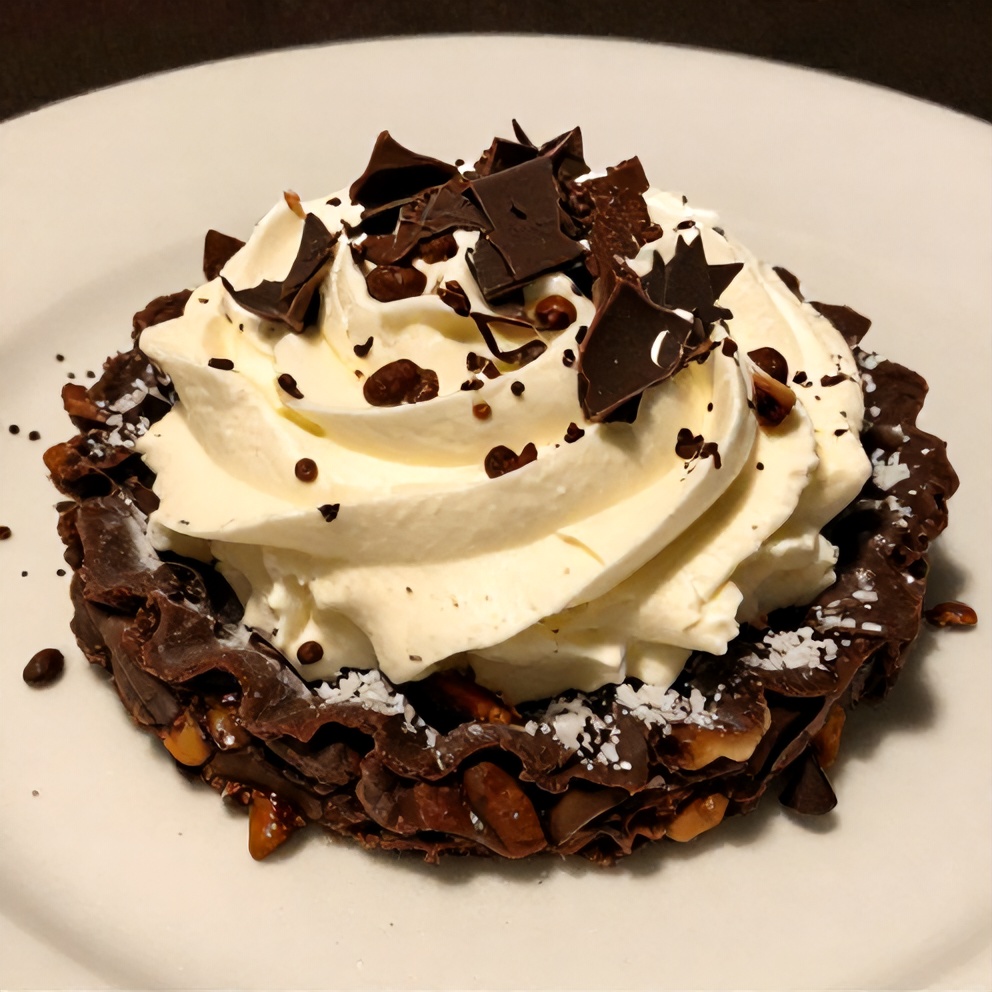 Sliced Chocolate Coconut Pecan Cream Pie on a plate