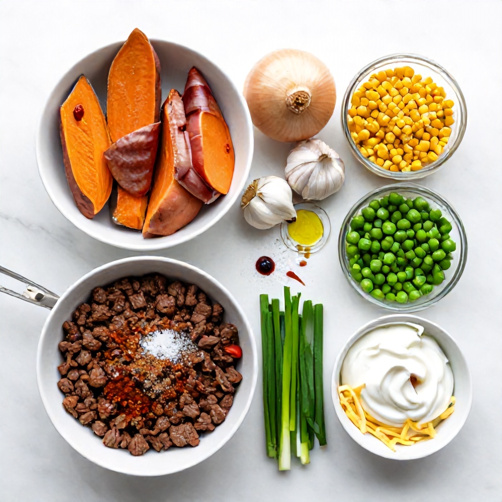 Ground Beef Sweet Potato Bowls Ingredients
