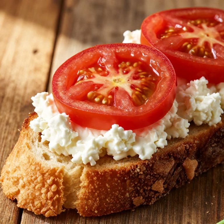 Easy Tomato and Cottage Cheese Toast