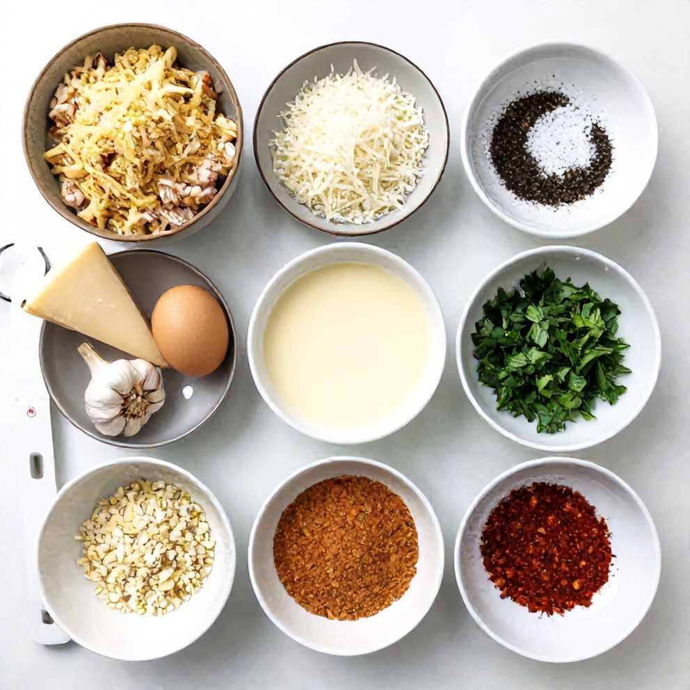 Raw Ingredients for Garlic Parmesan Chicken Meatloaf