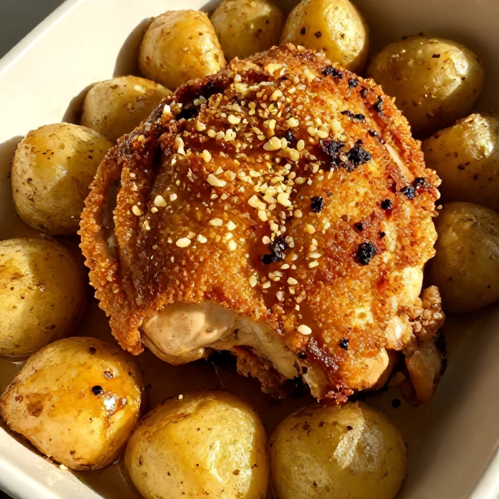 Easy Garlic Parmesan Chicken and Potatoes Crockpot Dinner