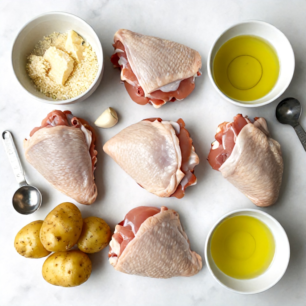 Raw Ingredients for Garlic Parmesan Chicken and Potatoes