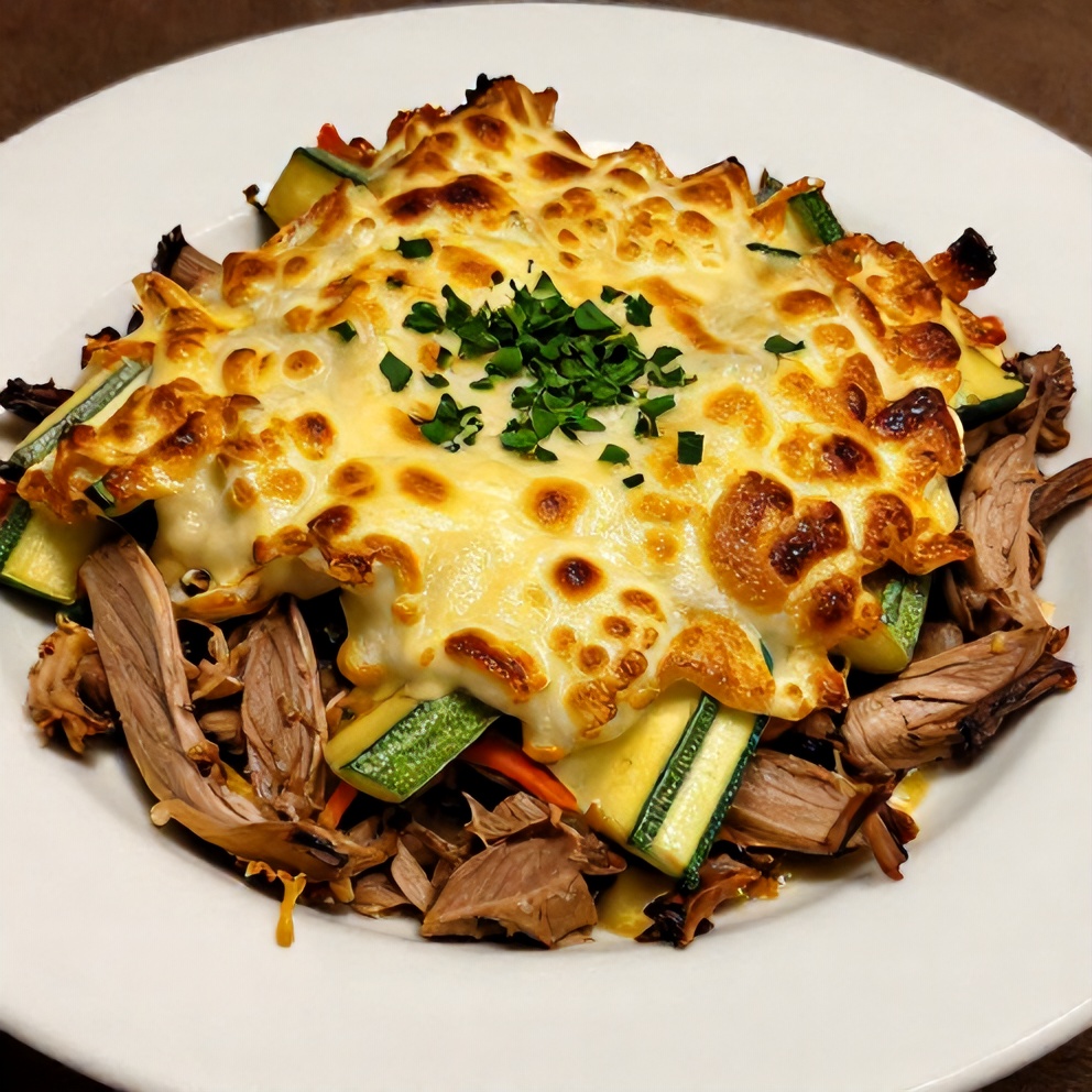 Served Ground Turkey Zucchini Casserole