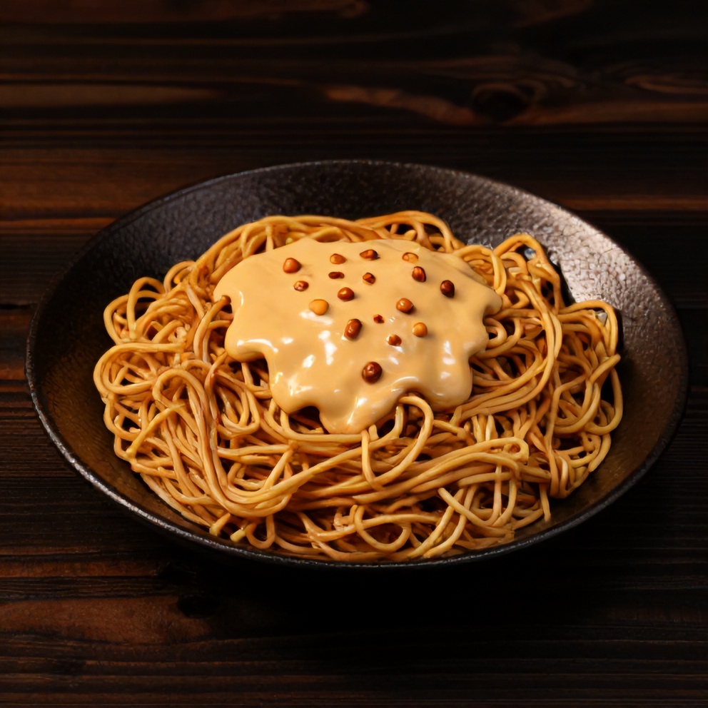 Noodles with homemade peanut sauce