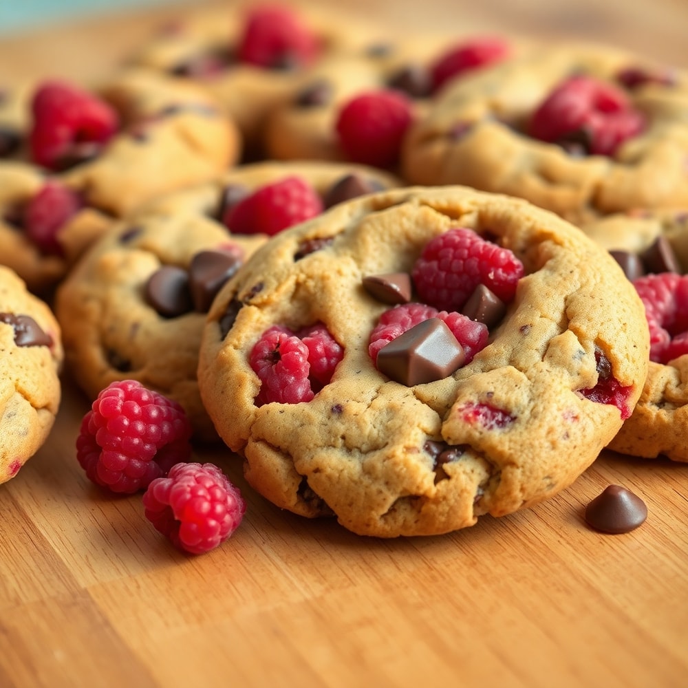 Easy Raspberry Chocolate Chip Cookies