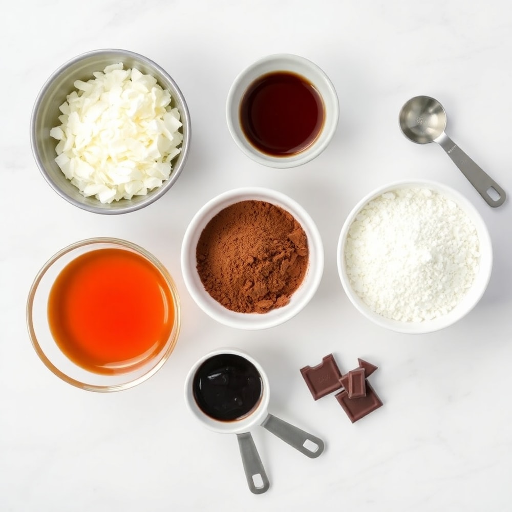 Coconut, chocolate, honey, and other ingredients for Samoa Truffles