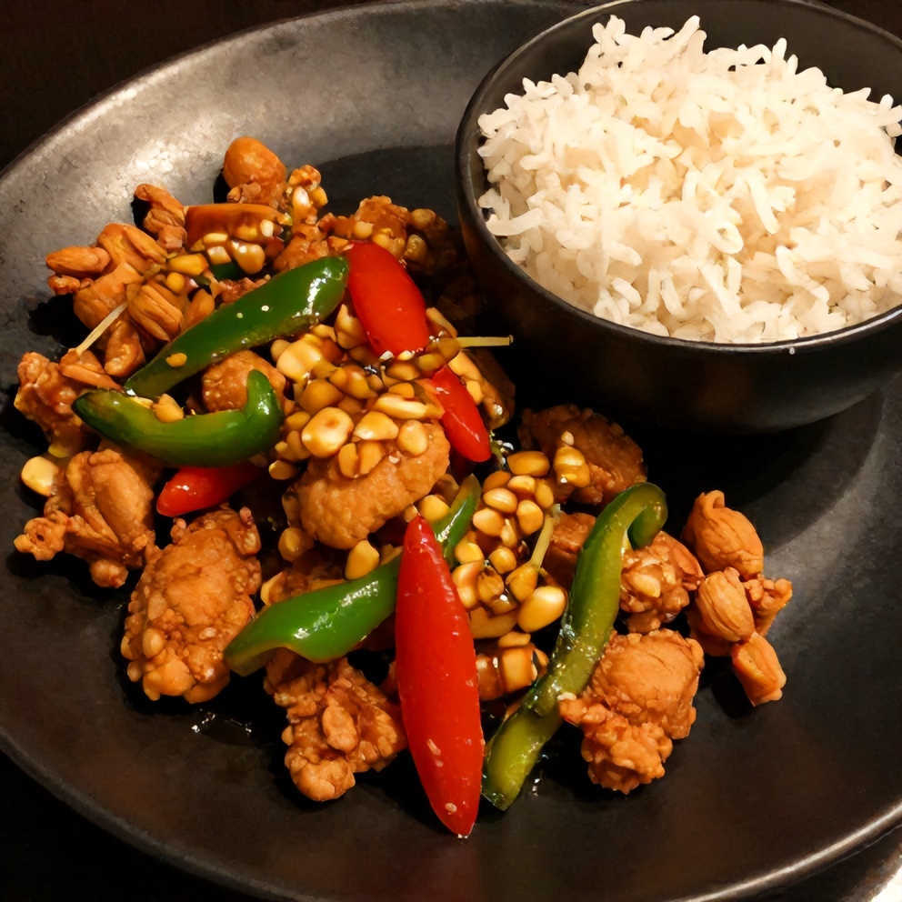 Plated Spicy Sweet Chicken Stir Fry