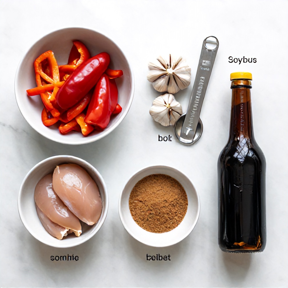 Raw Ingredients for Spicy Sweet Chicken Stir Fry