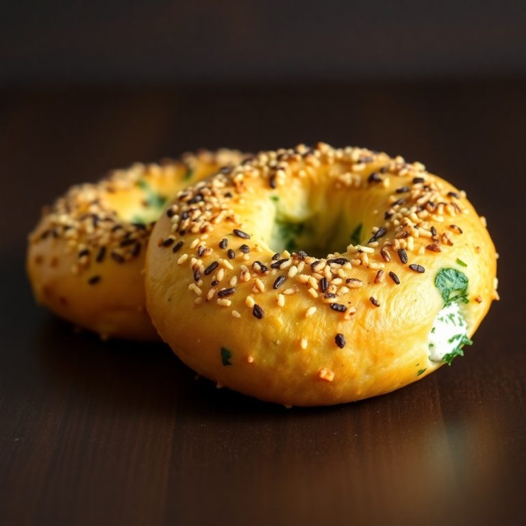 Easy Spinach Cottage Cheese Bagels