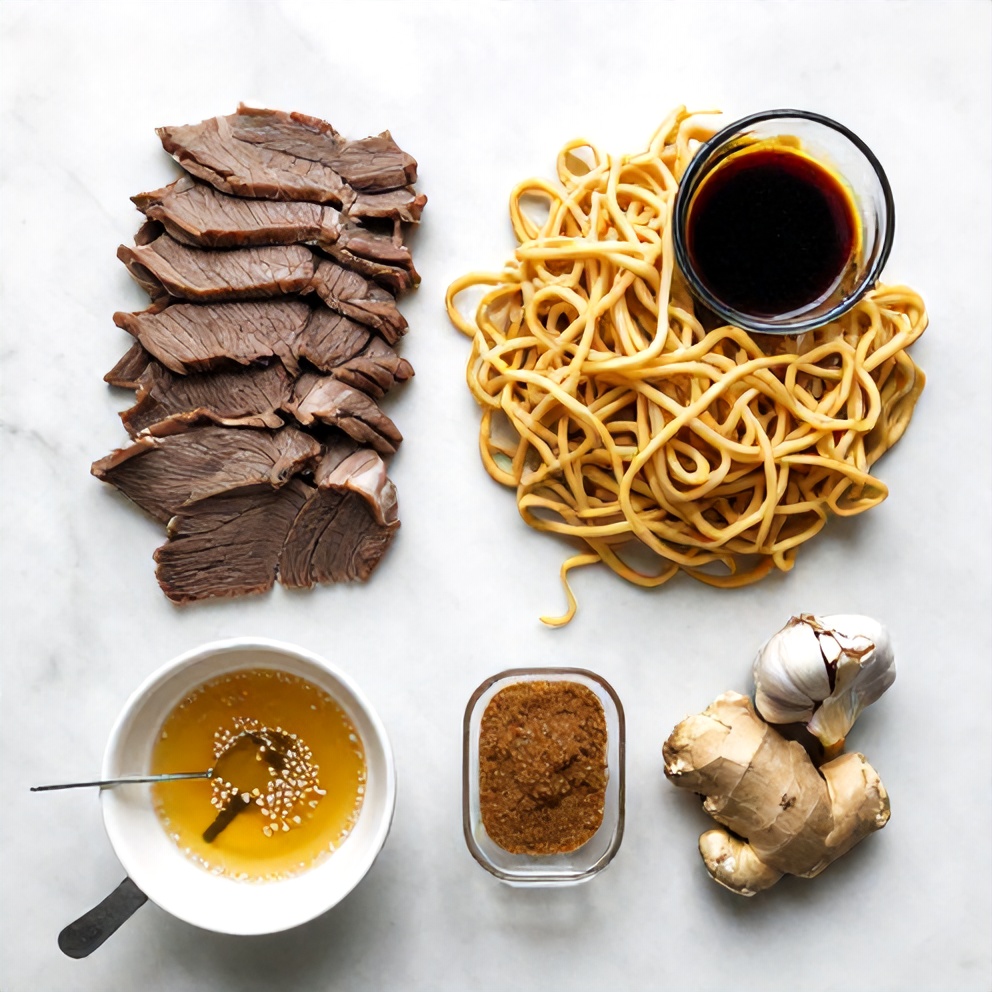 Ingredients for Easy Sticky Beef Noodles