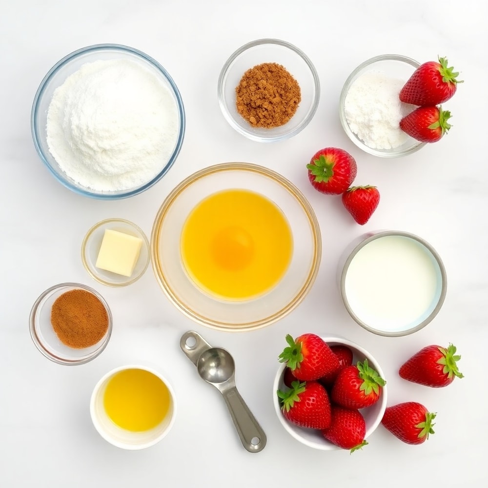 Ingredients for Easy Strawberry Shortcake Muffins