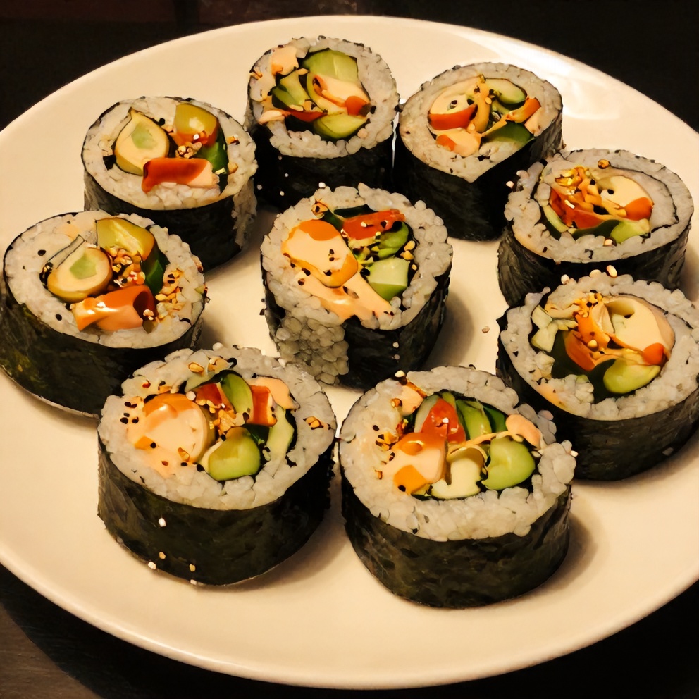 Easy Sushi Cups with Veggies and Spicy Mayo