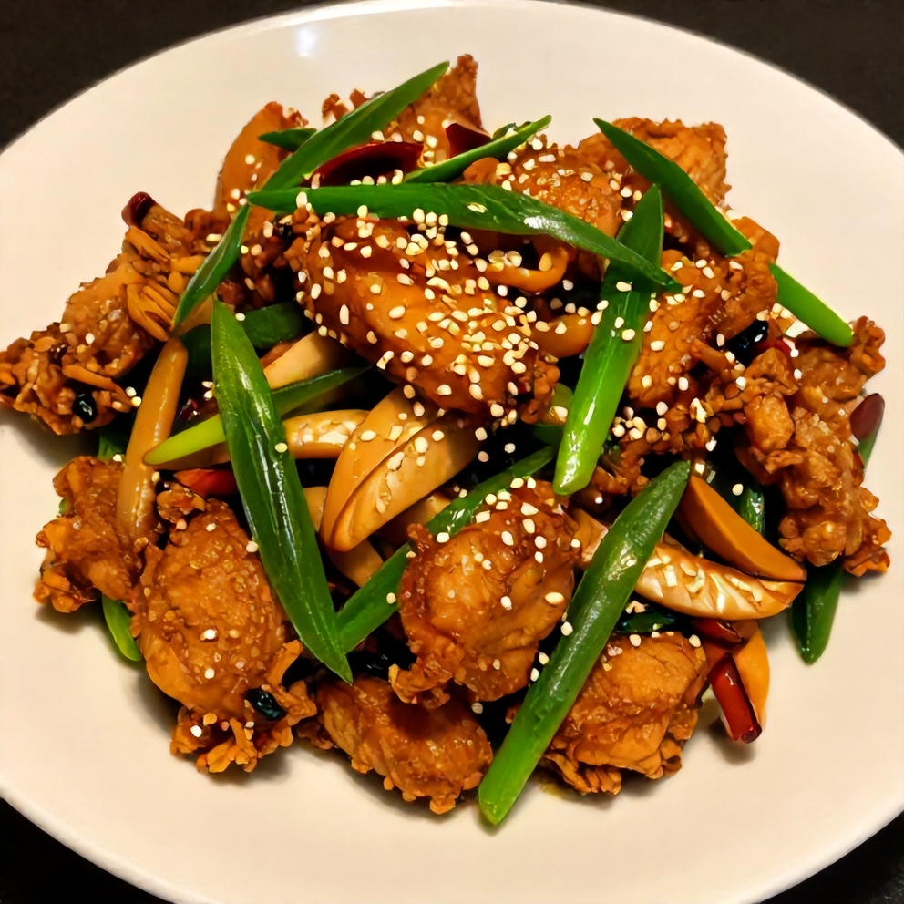 Plated Sweet and Spicy Thai Chicken Stir Fry