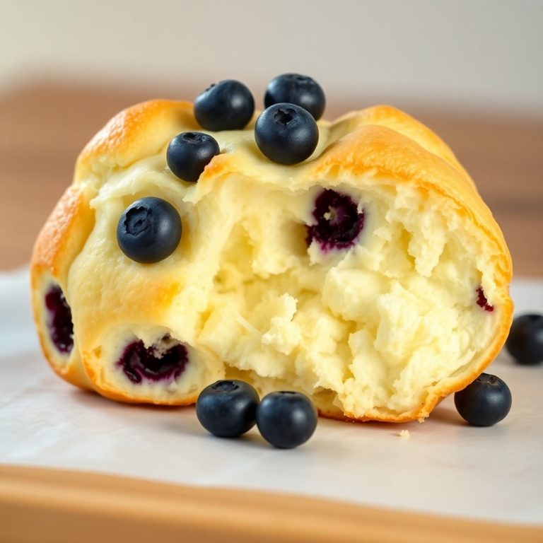 Fluffy Cottage Cheese Blueberry Cloud Bread