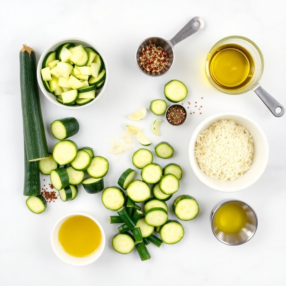 Raw Ingredients for Garlic Parmesan Roasted Zucchini