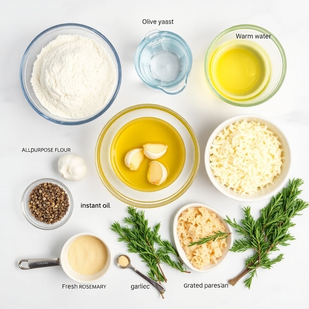 Garlic Rosemary Focaccia Muffins Ingredients