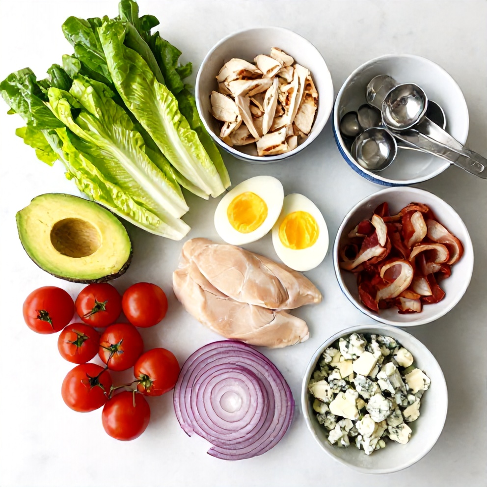Raw Ingredients for Grilled Chicken Cobb Salad