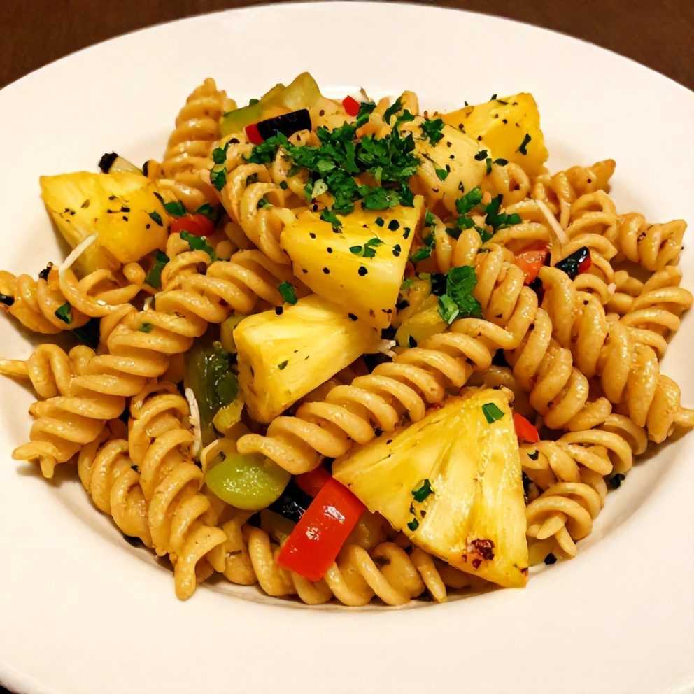Plated Hawaiian Pasta Salad