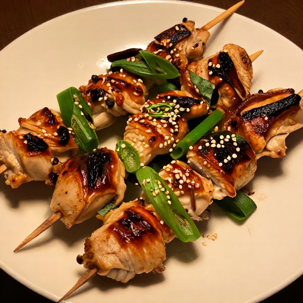 Plated Hawaiian Teriyaki Chicken Kabobs