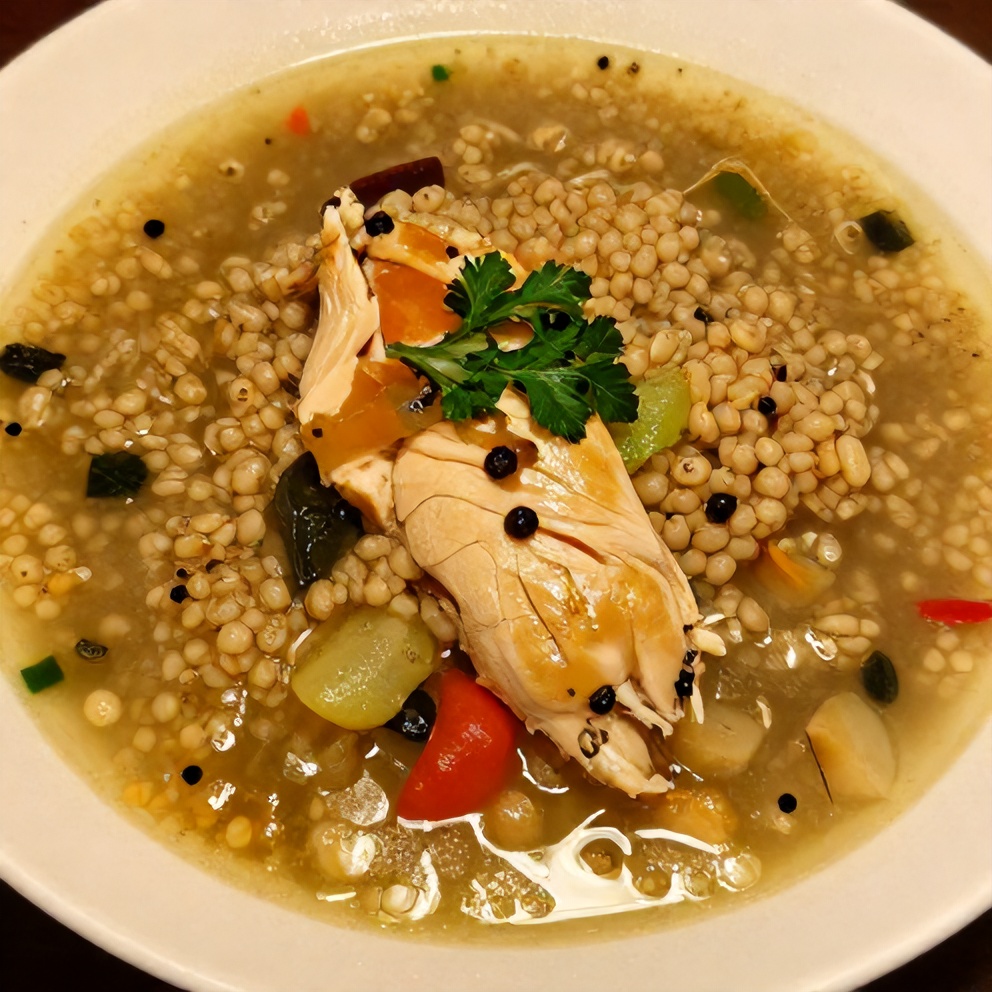 Plated Chicken Stone Soup
