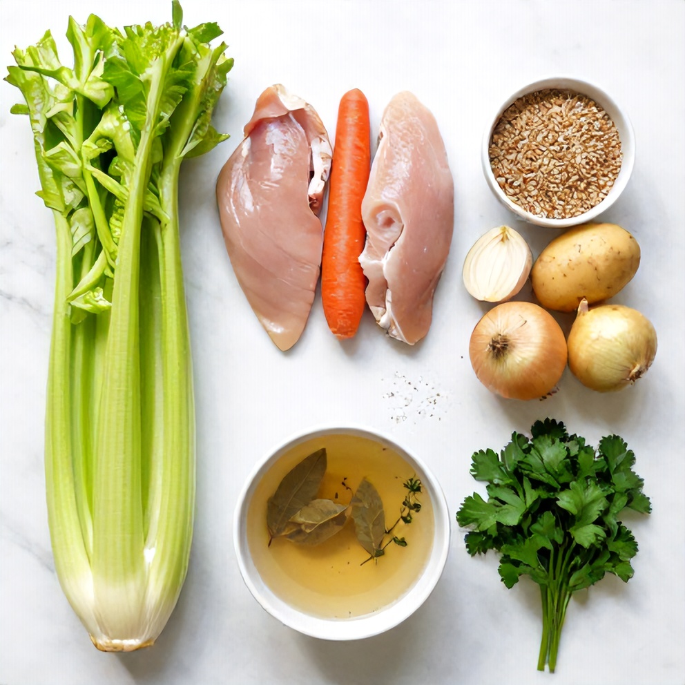 Raw Ingredients for Chicken Stone Soup