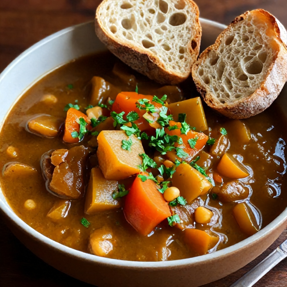 Irish Vegetarian Stew Served in a Bowl
