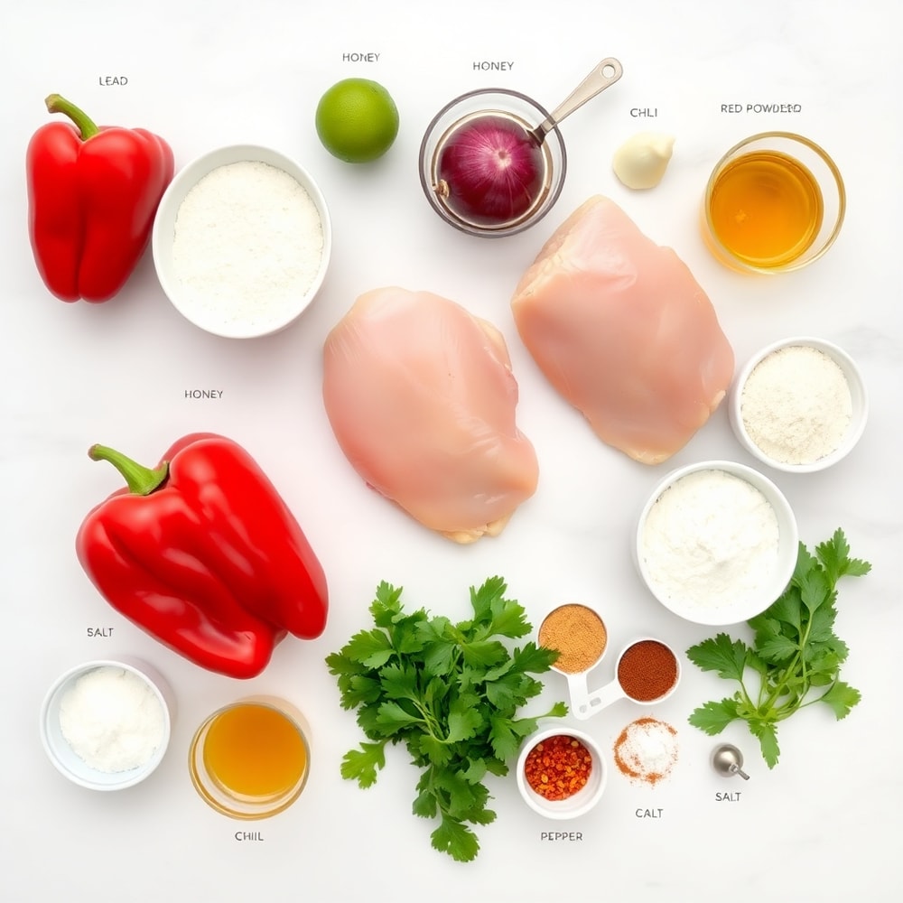 Raw ingredients for Honey Lime Chicken with Mango Salsa