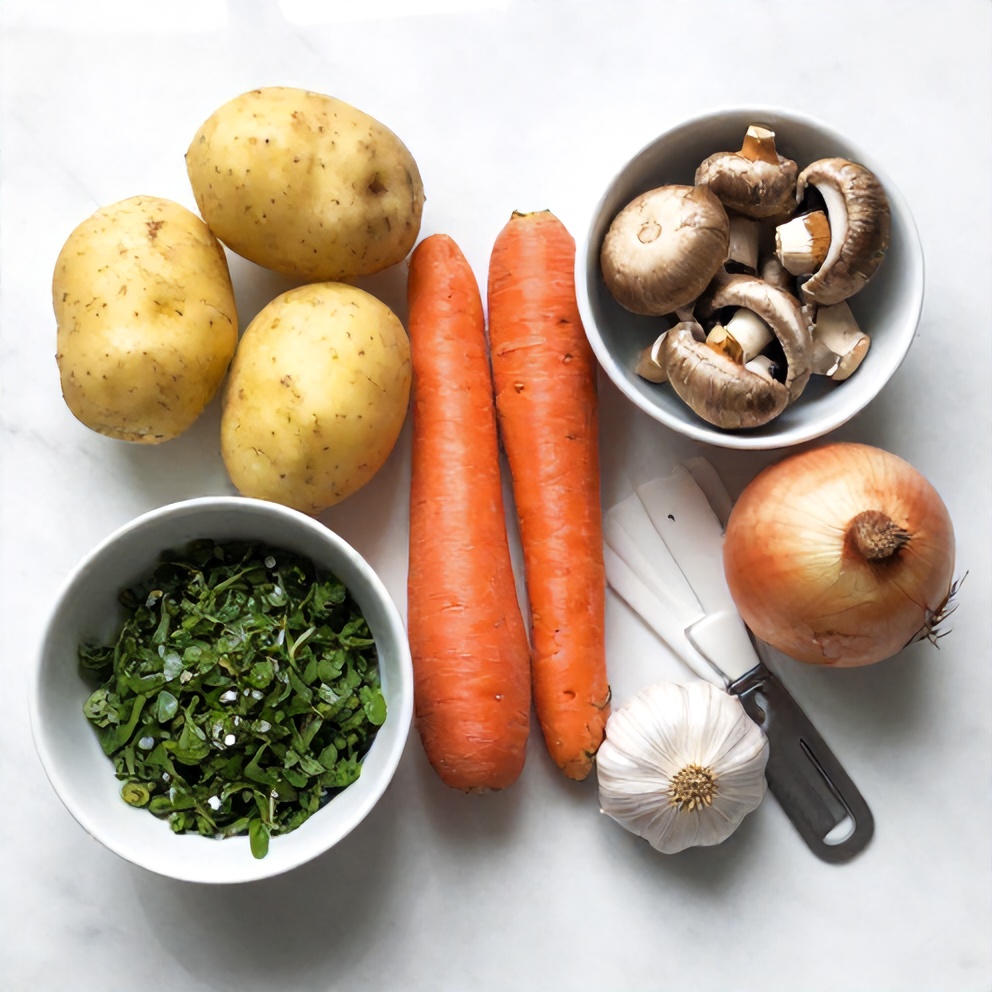 Raw Ingredients for Irish Vegetarian Stew
