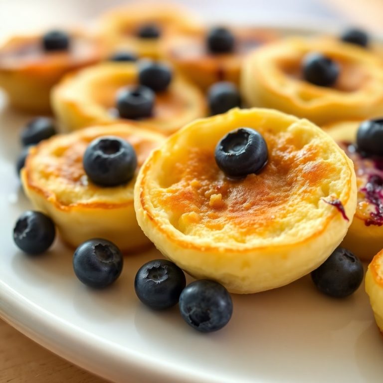 Lemon Blueberry Cottage Cheese Pancake Bites