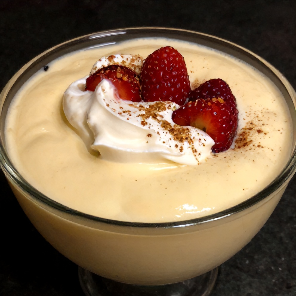 Plated Mexican Strawberries Cream Dessert with a dollop of whipped cream and a sprinkle of cinnamon