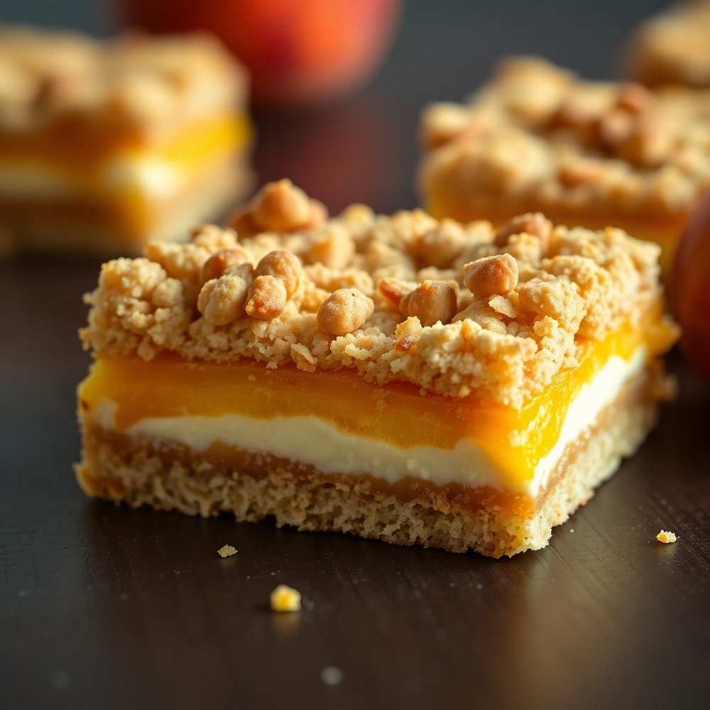 Peaches and Cream Crumble Bars