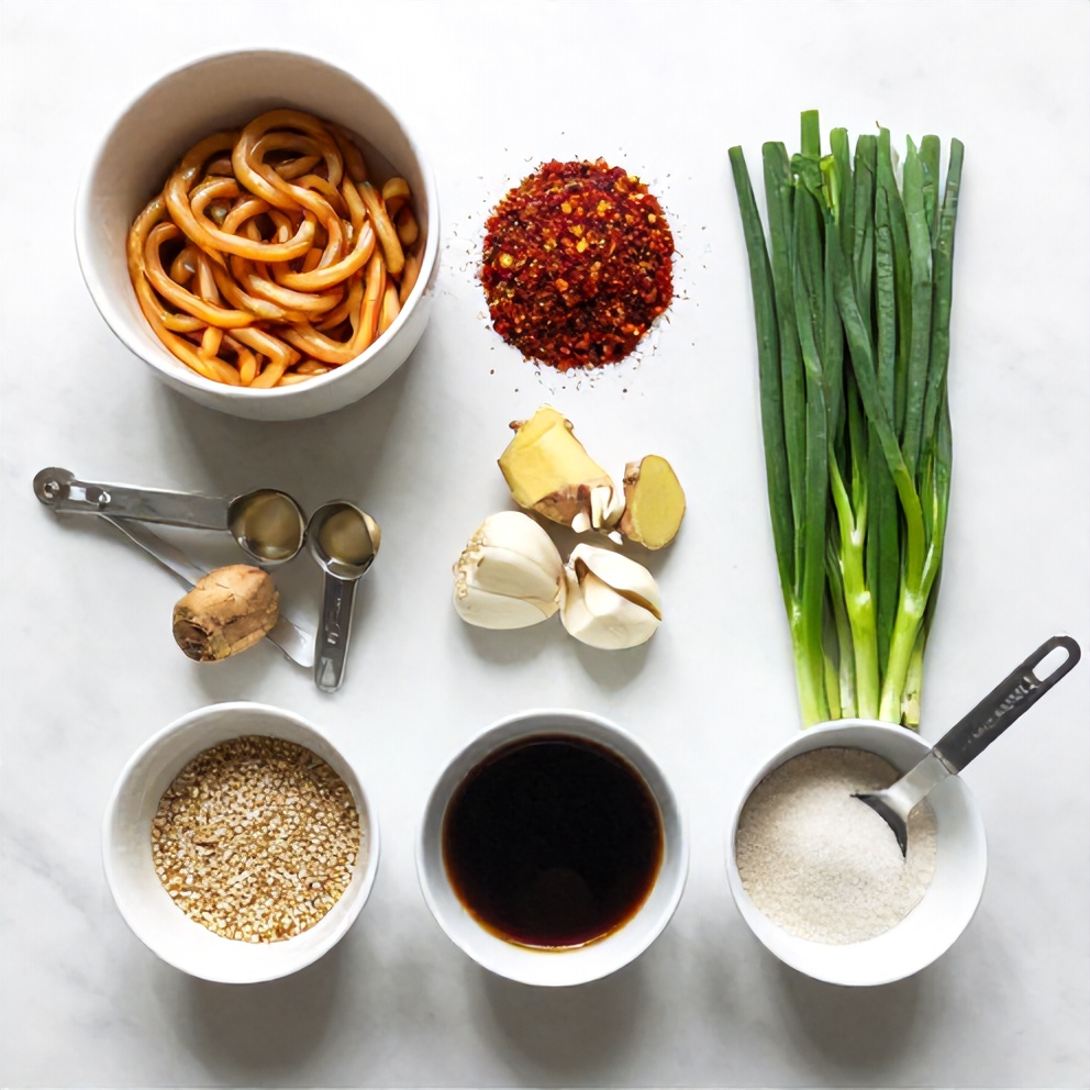 Quick Spicy Chili Oil Udon Noodles Ingredients