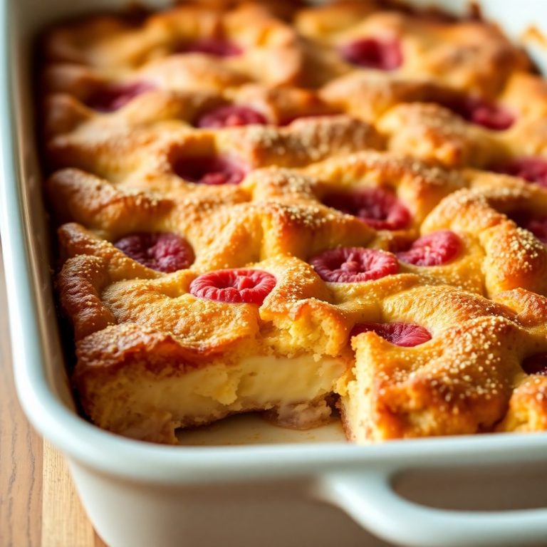 Raspberry Cheesecake French Toast Casserole