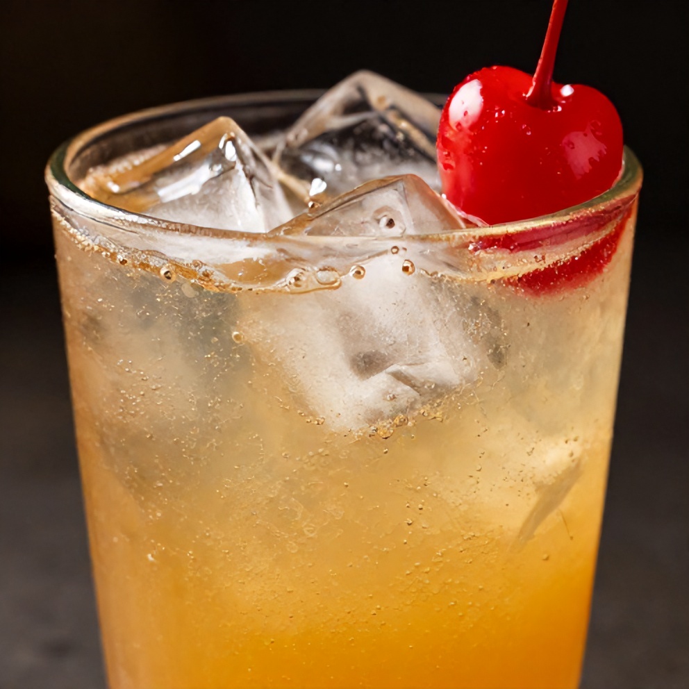 Sparkling fruit punch served in glasses