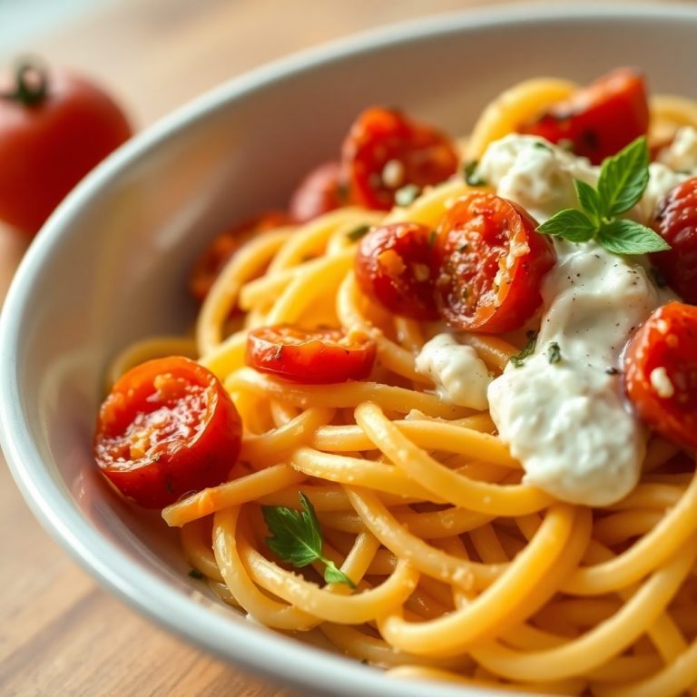 Roasted Tomato and Garlic Ricotta Pasta