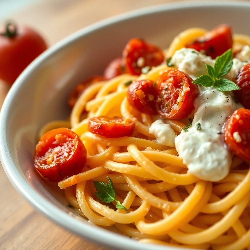 Roasted Tomato and Garlic Ricotta Pasta