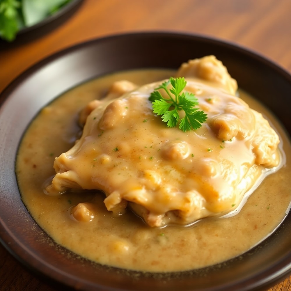 Slow Cooker Chicken and Gravy Final Dish