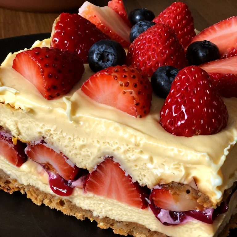 Strawberry Blueberry Dessert Lasagna