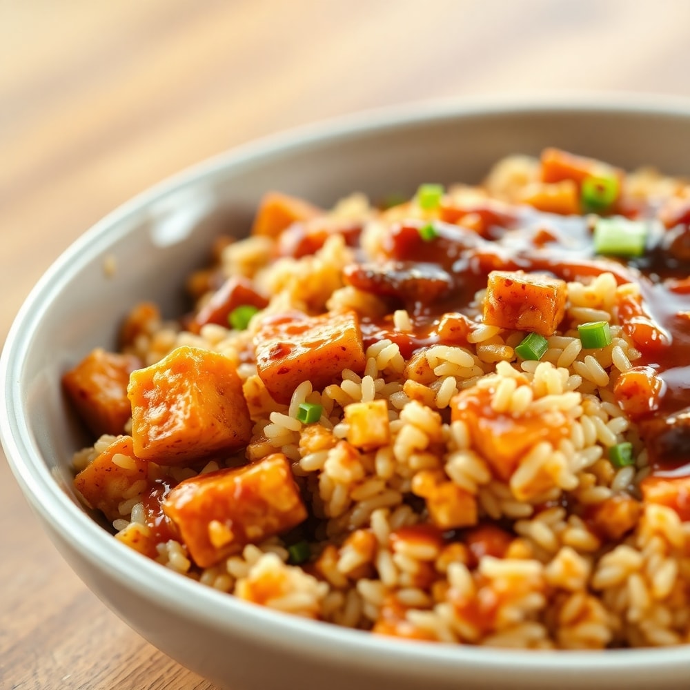 teriyaki tofu rice casserole
